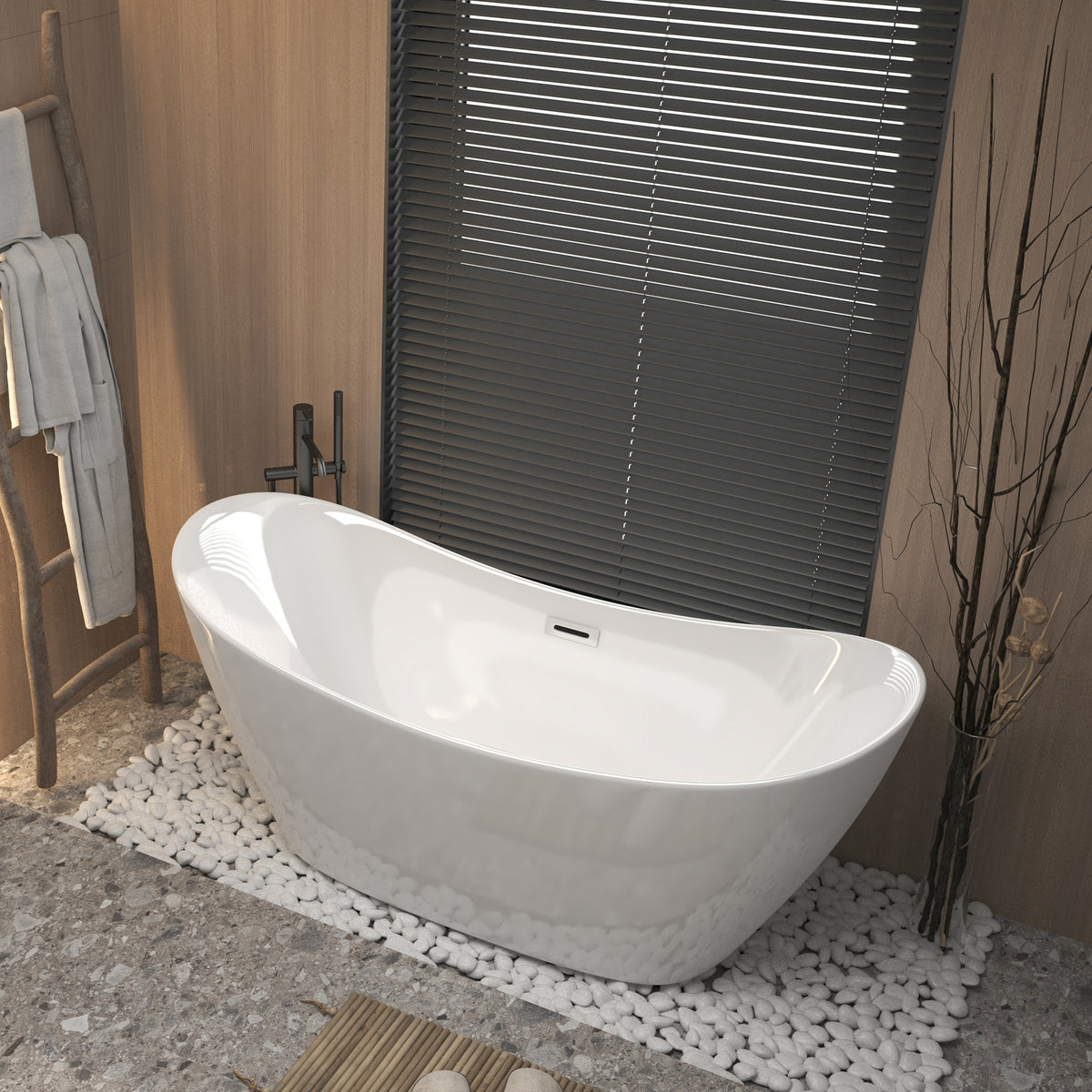 Acrylic soaking bathtub heat-retention detail