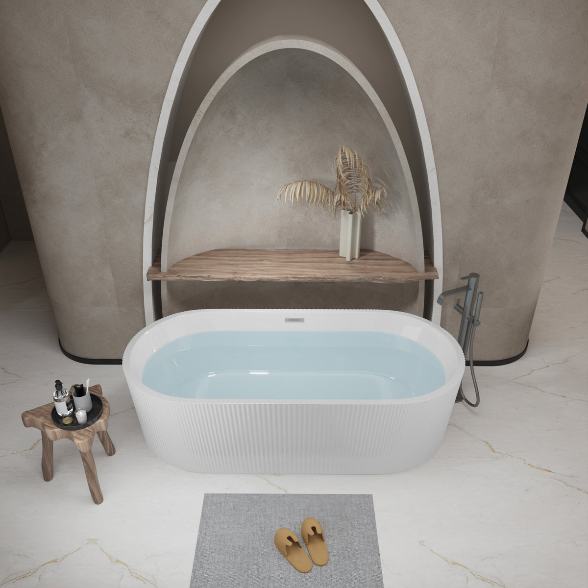 Acrylic bathtub surface and finish detail