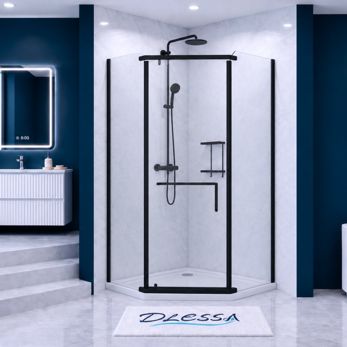 A-32 Neo-Angle Shower Enclosure opening mechanism