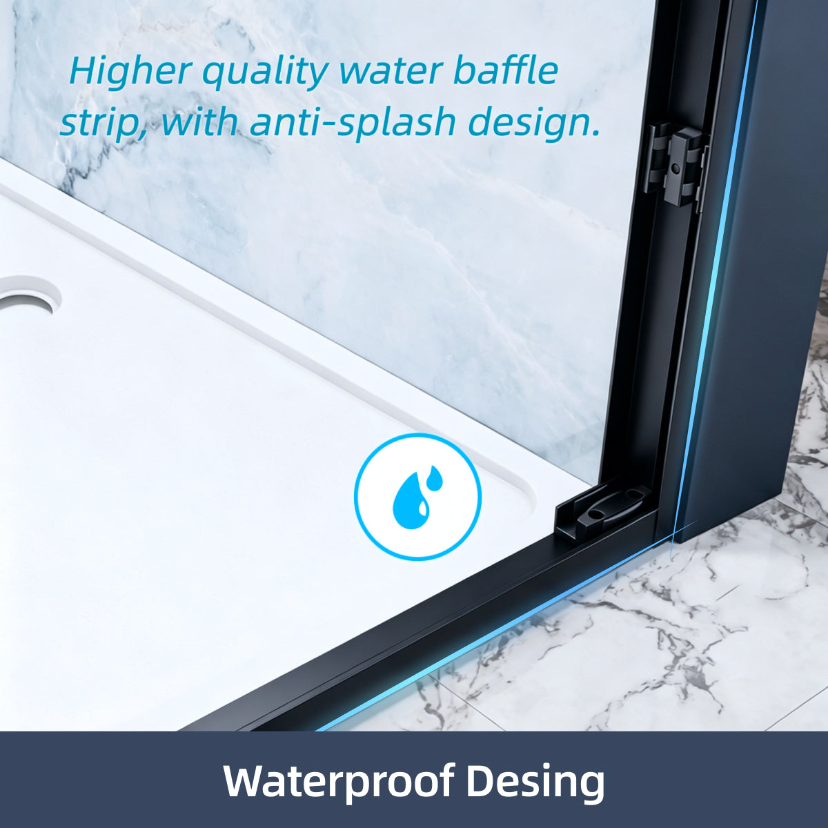 PF-124 Double sliding shower door double sliding entry