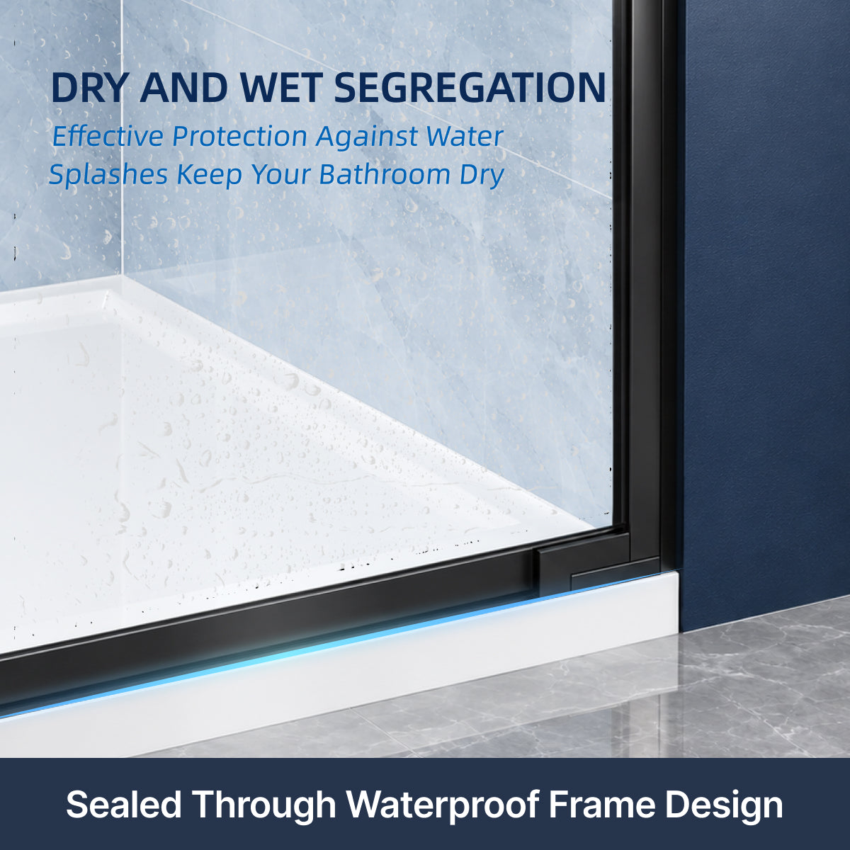 PF-99 Double sliding shower door water management detail