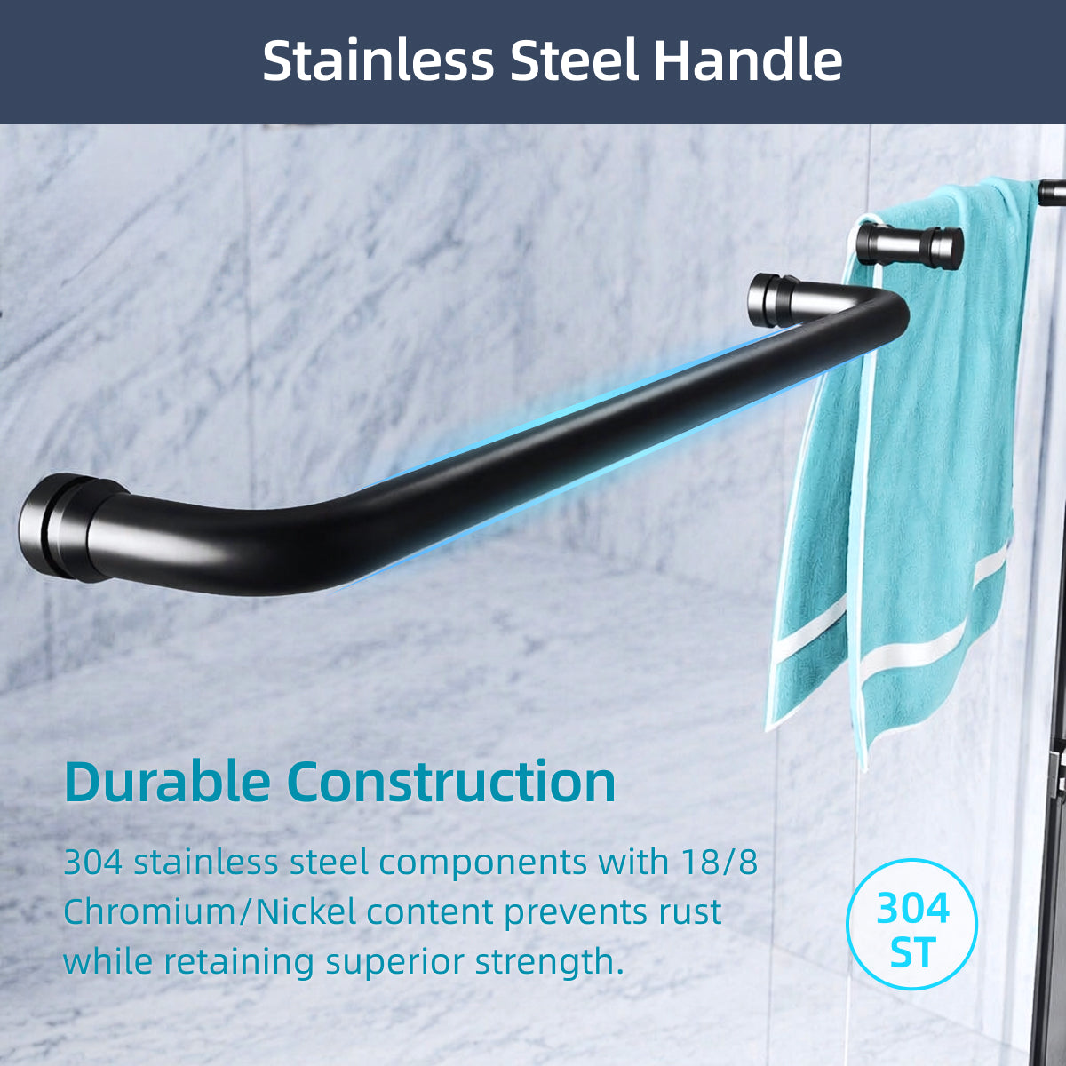 PF-124 Double sliding shower door water management detail