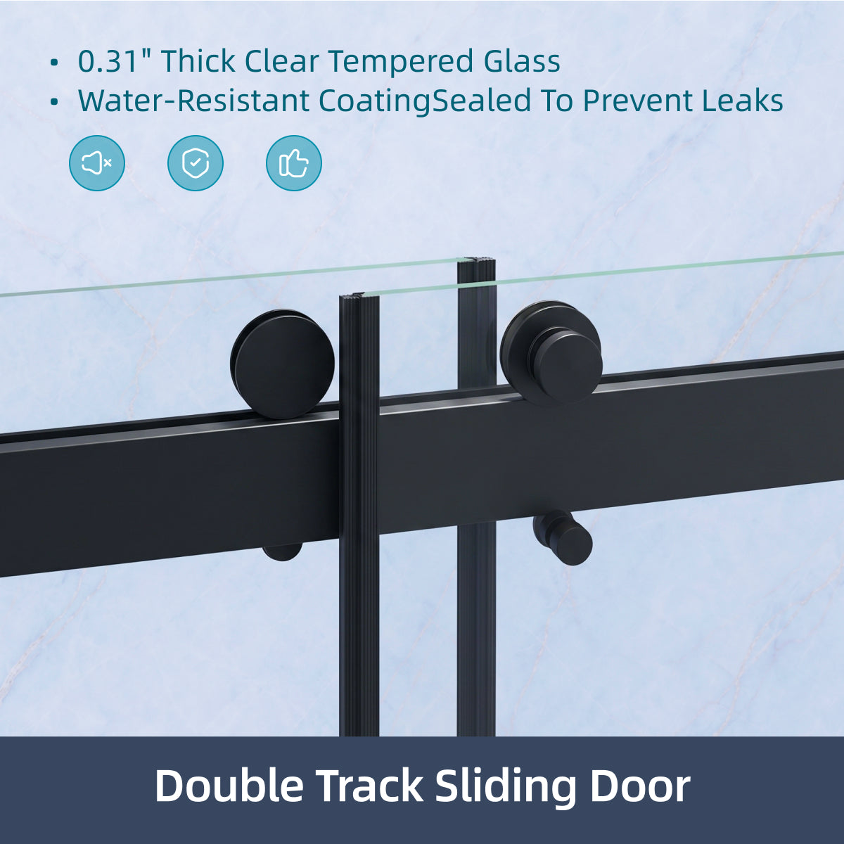 PF-92 Double sliding shower door water management detail