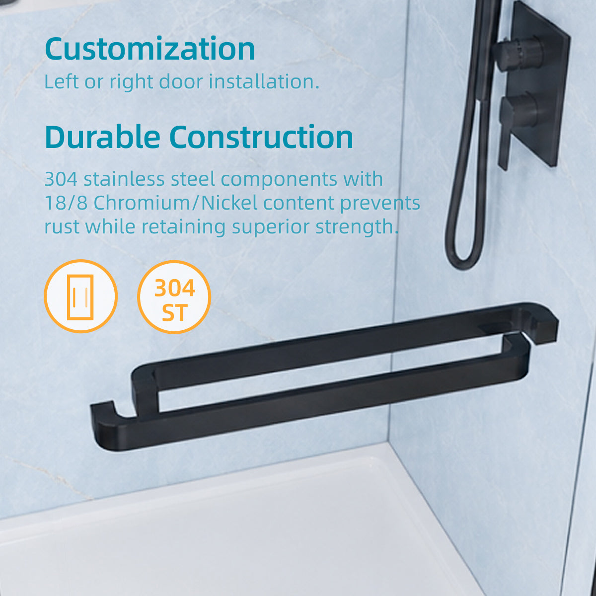 PF-99 Double sliding shower door glass and configuration check