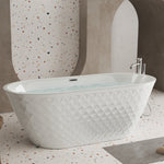 DLESSA C-5288 59 in Oval Acrylic Freestanding Bathtub