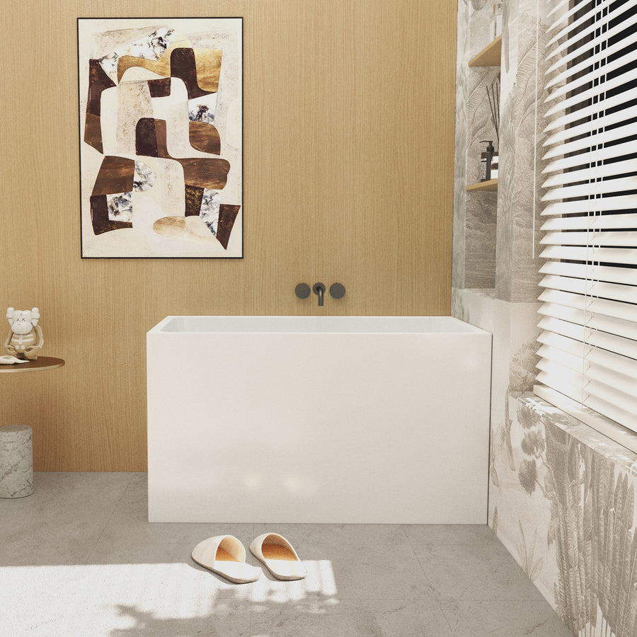 C-3261 Compact Freestanding Acrylic Bathtub installation context