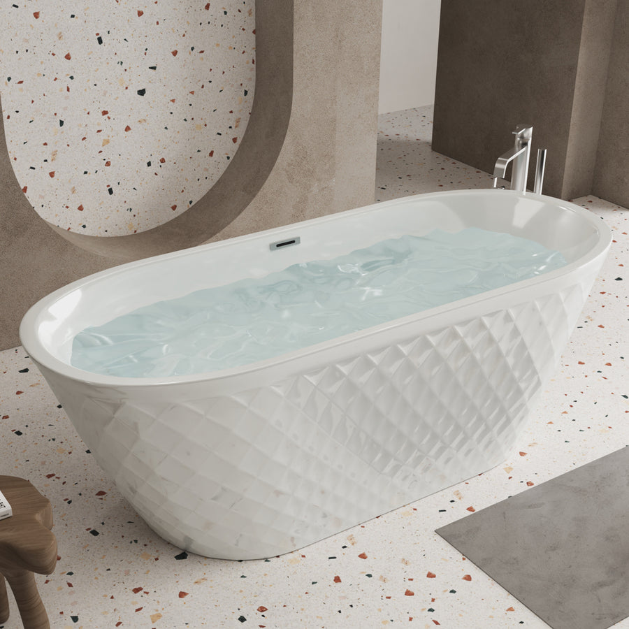 Freestanding bathtub installation context