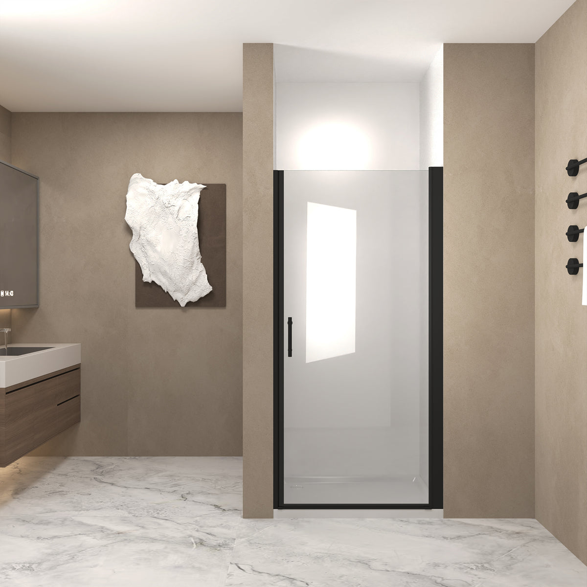 CCB-002 Pivot shower door hardware and frame detail