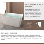 DLESSA BSM-7137 Acrylic Bathtub with Seat