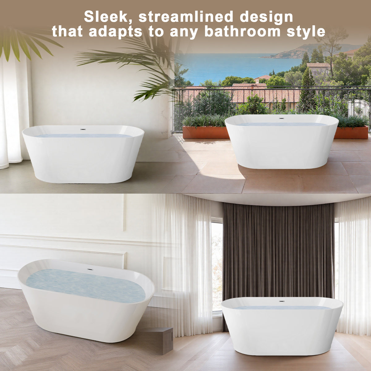 Acrylic soaking bathtub heat-retention detail