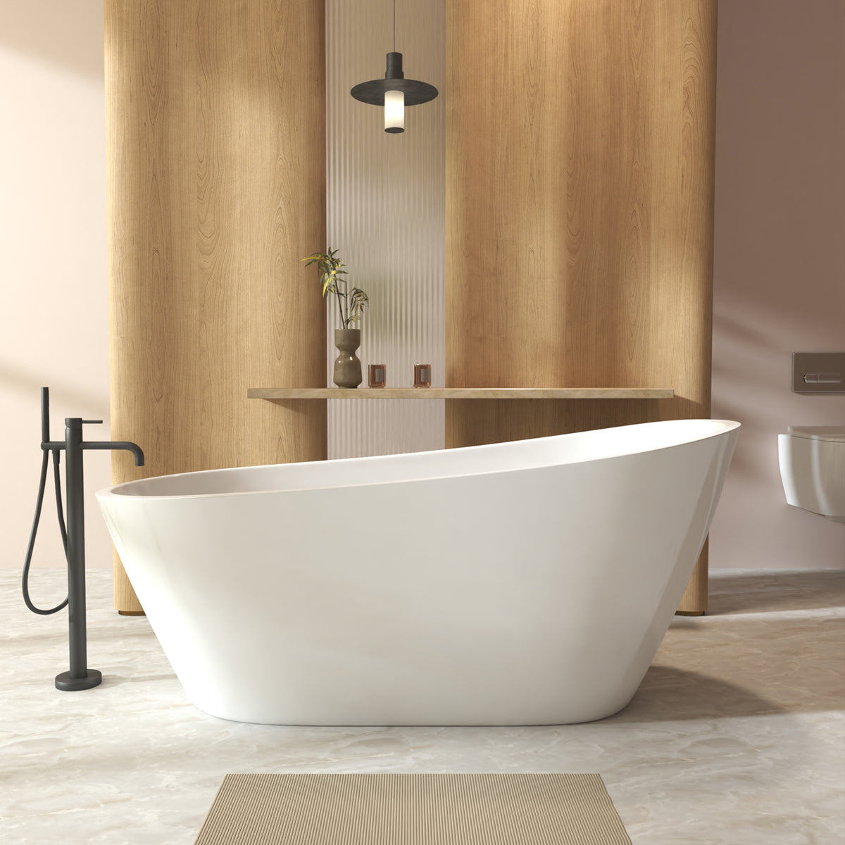 Acrylic soaking bathtub heat-retention detail