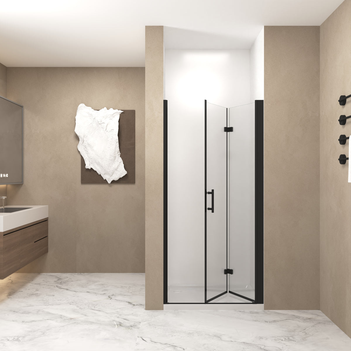 CCB-003 Hinged shower door hardware and frame detail