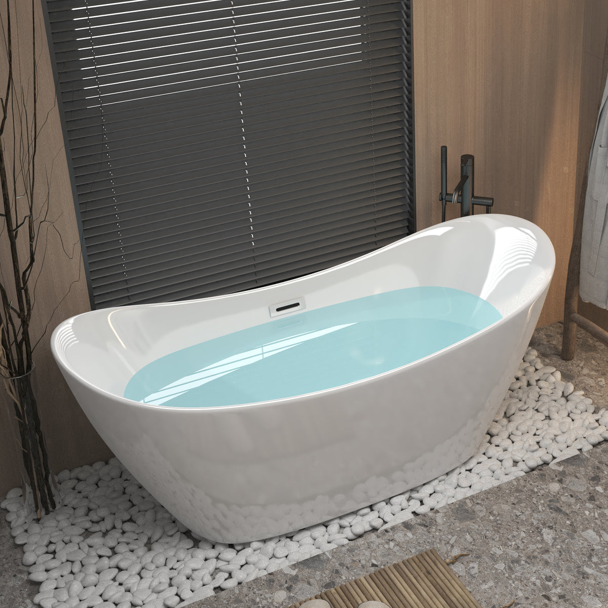 Acrylic bathtub surface and finish detail