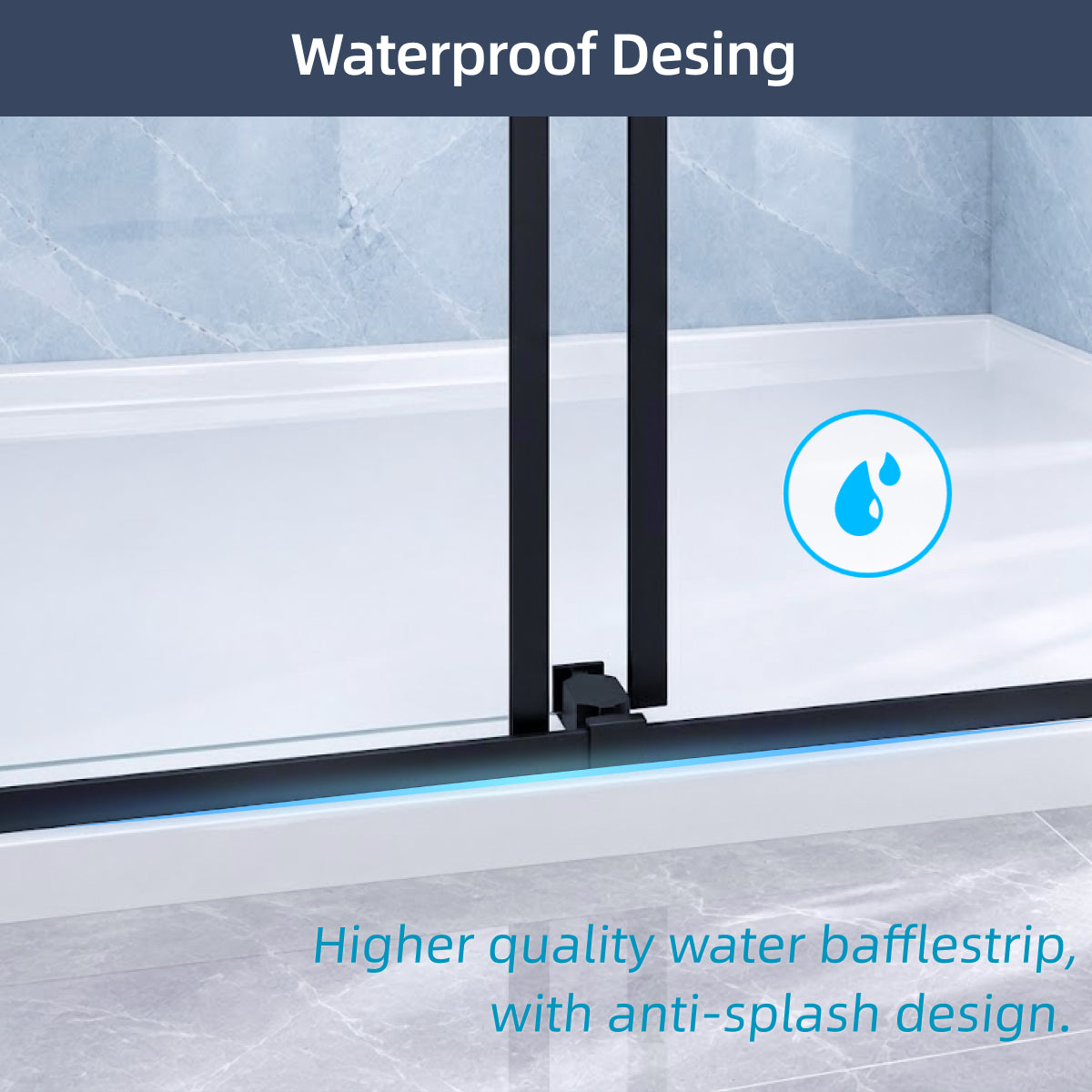 PF-92 Double sliding shower door double sliding entry