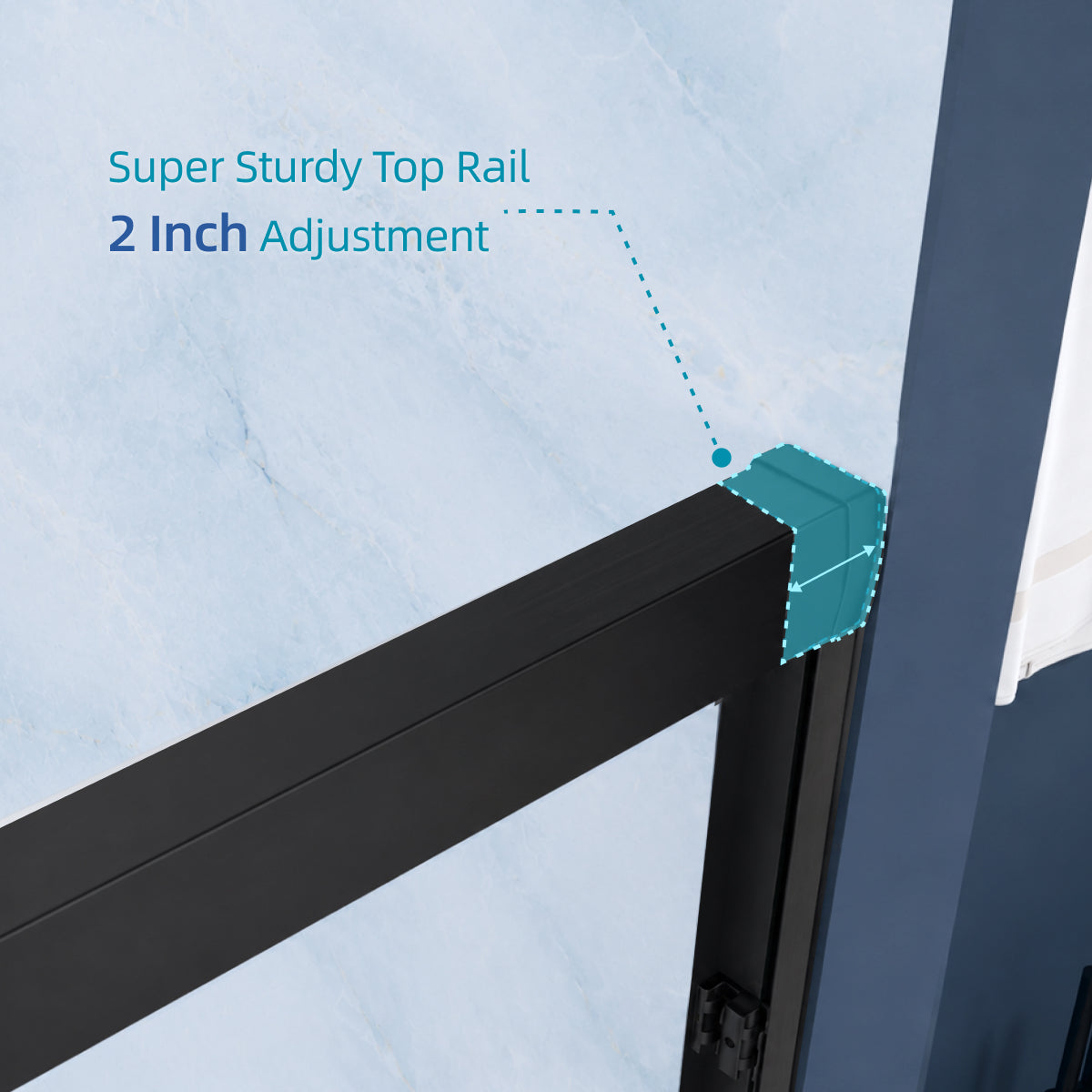 PF-124 Double sliding shower door rail and hardware detail